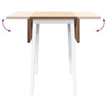 vidaXL Table à manger blanc bois massif et caoutchouc