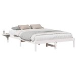 vidaXL Cadre de lit Blanc 160 x 200 cm Pin massif