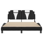 vidaXL Cadre de lit sans matelas noir et blanc 140x190 cm similicuir