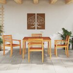 vidaXL Ensemble de salle à manger pour jardin 5 Pièces Marron