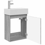 vidaXL Meuble de salle de bain avec robinet Sonoma gris