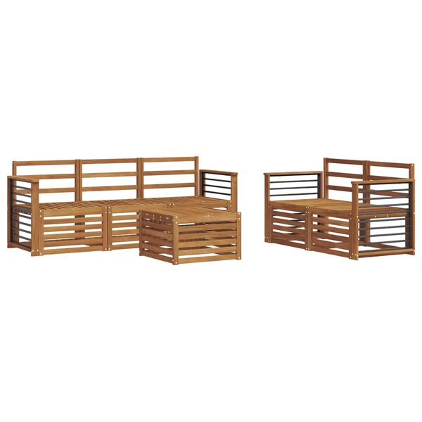 vidaXL Ensemble de canapés d'extérieur 6 pc Naturel