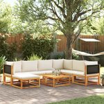 vidaXL Salon de jardin avec coussins 8 Pièces bois massif d'acacia