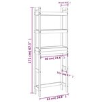 vidaXL Étagère de toilette Marron miel 63x26x171 cm Bois de pin massif