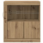 Buffet vidaXL avec lumières LED Chêne artisanal 60 5x37x67 cm