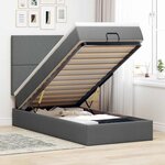 vidaXL Lit ottoman avec matelas et LED Gris foncé 80x200cm tissu