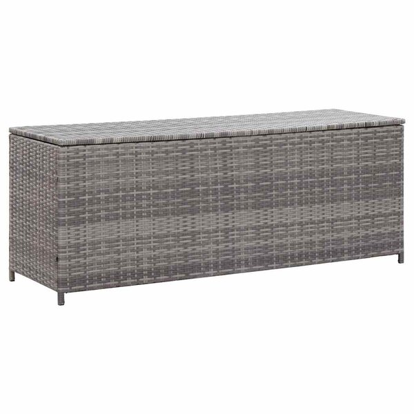 vidaXL Boîte de rangement de jardin gris 150x50x60 cm résine tressée