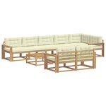 vidaXL Ensemble de canapés d'extérieur 9 pc Blanc et crème Polyester