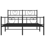 vidaXL Cadre de lit métal sans matelas avec pied de lit noir 140x200cm