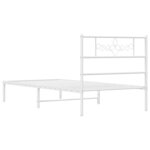vidaXL Cadre de lit métal sans matelas avec tête de lit blanc 75x190cm