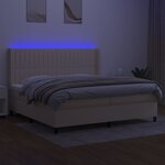 vidaXL Sommier à lattes de lit matelas et LED Crème 200x200 cm Tissu