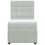 vidaXL Sommier à lattes de lit et matelas Gris clair 90x200 cm Velours