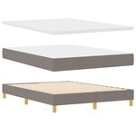 vidaXL Lit ressort avec matelas et LED Taupe 140x200 cm