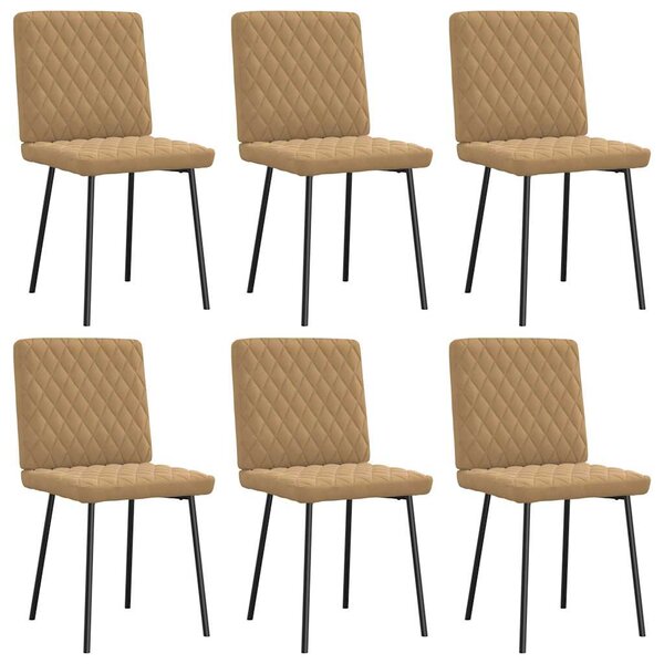 vidaXL Chaises à manger lot de 6 marron velours