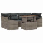 vidaXL Ensemble de salle à manger pour jardin Gris et marron