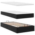 VidaXL Cadre de lit ottoman avec matelas noir 100x200 cm similicuir
