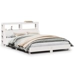 vidaXL Cadre de lit sans matelas blanc 140x200 cm bois de pin massif
