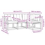 vidaXL Ensemble de canapés d'extérieur 4 pc Naturel et Crème