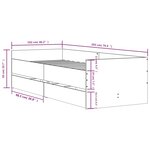 vidaXL Cadre de lit avec tiroirs sans matelas chêne marron 100x200 cm