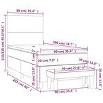 vidaXL Sommier à lattes de lit avec matelas Gris foncé 90x200 cm Tissu