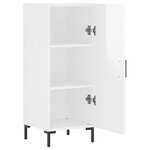vidaXL Buffet Blanc brillant 34 5x34x90 cm Bois d'ingénierie