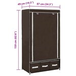 vidaXL Garde-robe Marron 87x49x159 cm Tissu