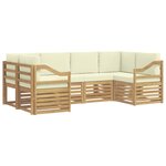 vidaXL Ensemble de canapé d'angle 6 Pièces Blanc et crème Polyester