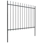vidaXL Clôture de jardin avec dessus en lance Acier 13 6 x 1 5 m Noir