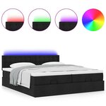 VidaXL Cadre de lit ottoman avec matelas noir 180x200cm tissu