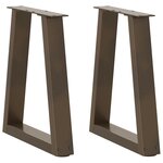 vidaXL Pieds de table basse en forme de V  2 pièces  acier naturel  38 x (42-43 3) cm