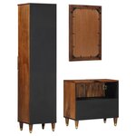 vidaXL Ensemble de Meubles de Salle de Bain 3 Pièces Marron miel