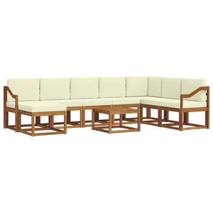 vidaXL Ensemble de canapés d'extérieur 9 pc Naturel et Crème
