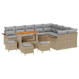 vidaXL Ensemble de canapé de jardin 13 Pièces Beige et Gris clair
