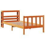 vidaXL Cadre de lit avec tête de lit sans matelas cire marron 90x190cm