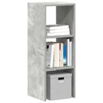 vidaXL Bibliothèque empilable gris béton 30x30x80 cm bois d'ingénierie