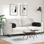 vidaXL Coussins d'accent 2 Pièces Noir Ø 25 x 70 cm tissu