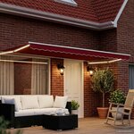 vidaXL Store rétractable manuel avec LEDs Rouge et Blanc 4 × 3 m