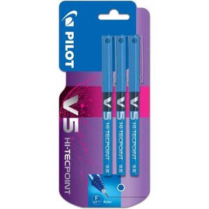PILOT - Roller encre liquide - V5 X3 - Pointe Fine - Encre bleue