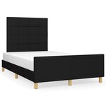 vidaXL Cadre de lit sans matelas noir 120x190 cm tissu