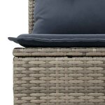 vidaXL Ensemble de canapé de jardin avec coussin 7 Pièces Gris polyrotin
