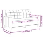 vidaXL Canapé à 2 places Crème 140 cm Tissu
