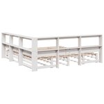 vidaXL Lit bibliothèque sans matelas blanc 200x200 cm bois pin massif