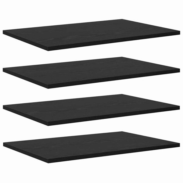 vidaXL Étagère à livres 4 Pièces Noir 60 x 40 x 1.5 cm Bois d'ingénierie