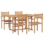 vidaXL Ensemble de salle à manger pour jardin 5 Pièces Naturel