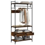 VidaXL Armoire à tiroirs chêne fumé 89x39x184 5 cm bois d'ingénierie