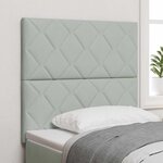 vidaXL Tête de lit en velours gris clair avec design de blocs en diamant