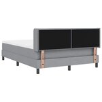 vidaXL Lit à ressorts avec tête de lit Gris clair 190 x 140 cm tissu