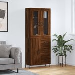 vidaXL Buffet haut Chêne marron 69 5x34x180 cm Bois d'ingénierie