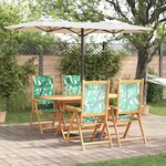 vidaXL Ensemble de salle à manger pour jardin 5 Pièces Motif de feuille