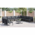 vidaXL Ensemble de canapé de jardin 11 Pièces Anthracite Acier